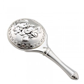 BABY RATTLE W/BEAR PATTERN (ROUND)