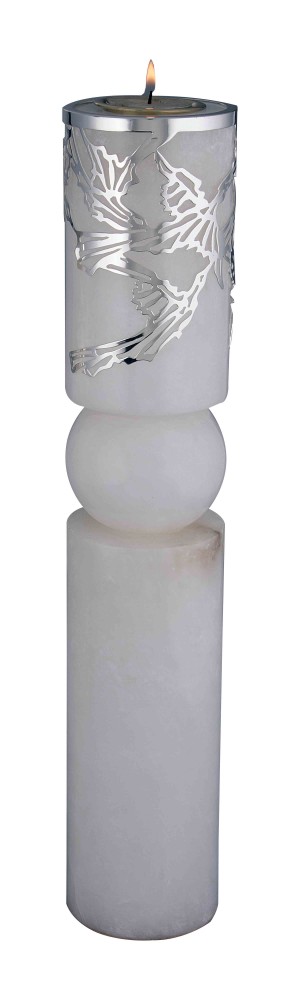 CANDLE T-LIGHT BIRD ALABASTER (L)