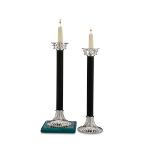 CANDLE STAND CHERUB (L) BLACK (PAIR)