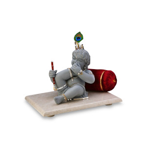 BABY KRISHNA WITH STONE BASE