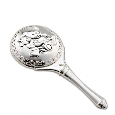 Silver plated baby rattle clearance