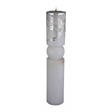 CANDLE T-LIGHT BIRD ALABASTER (L)